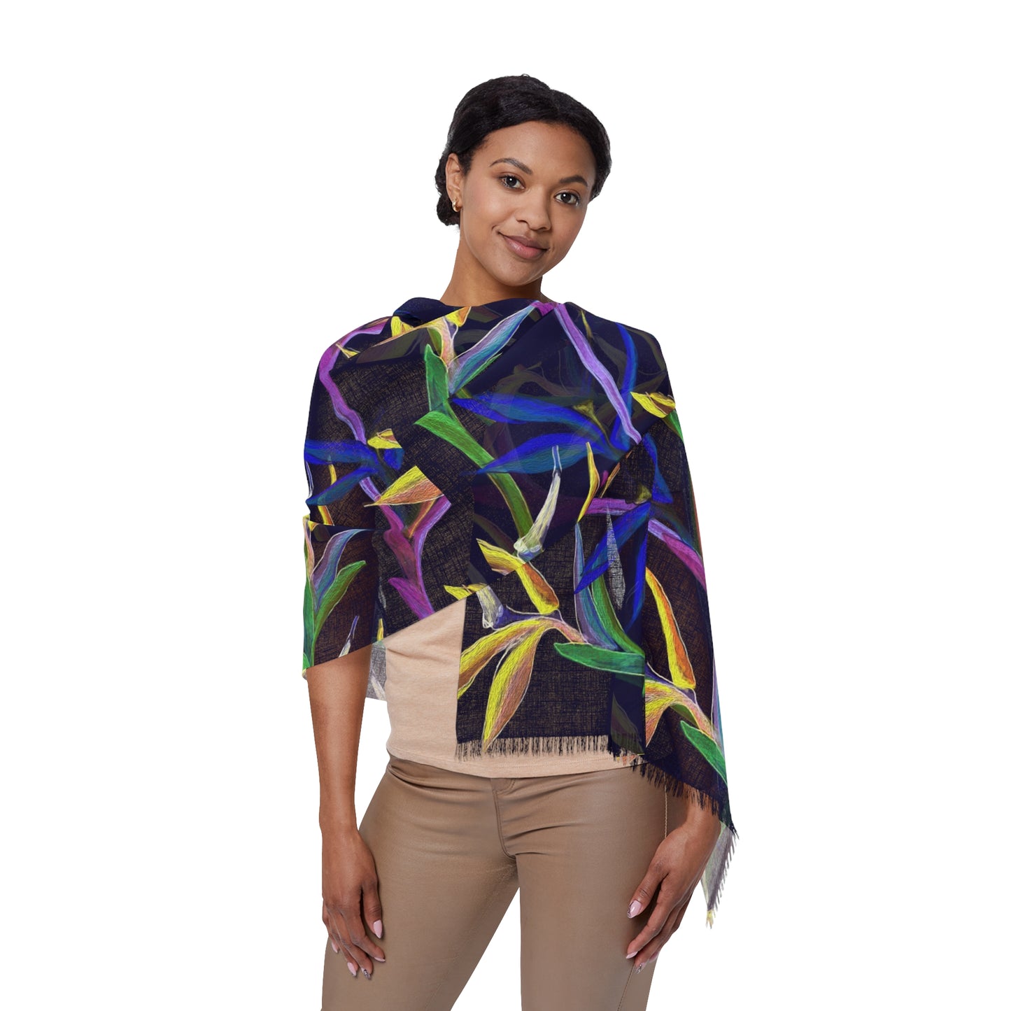 Hand Painted Scarf-Bird of Paradise