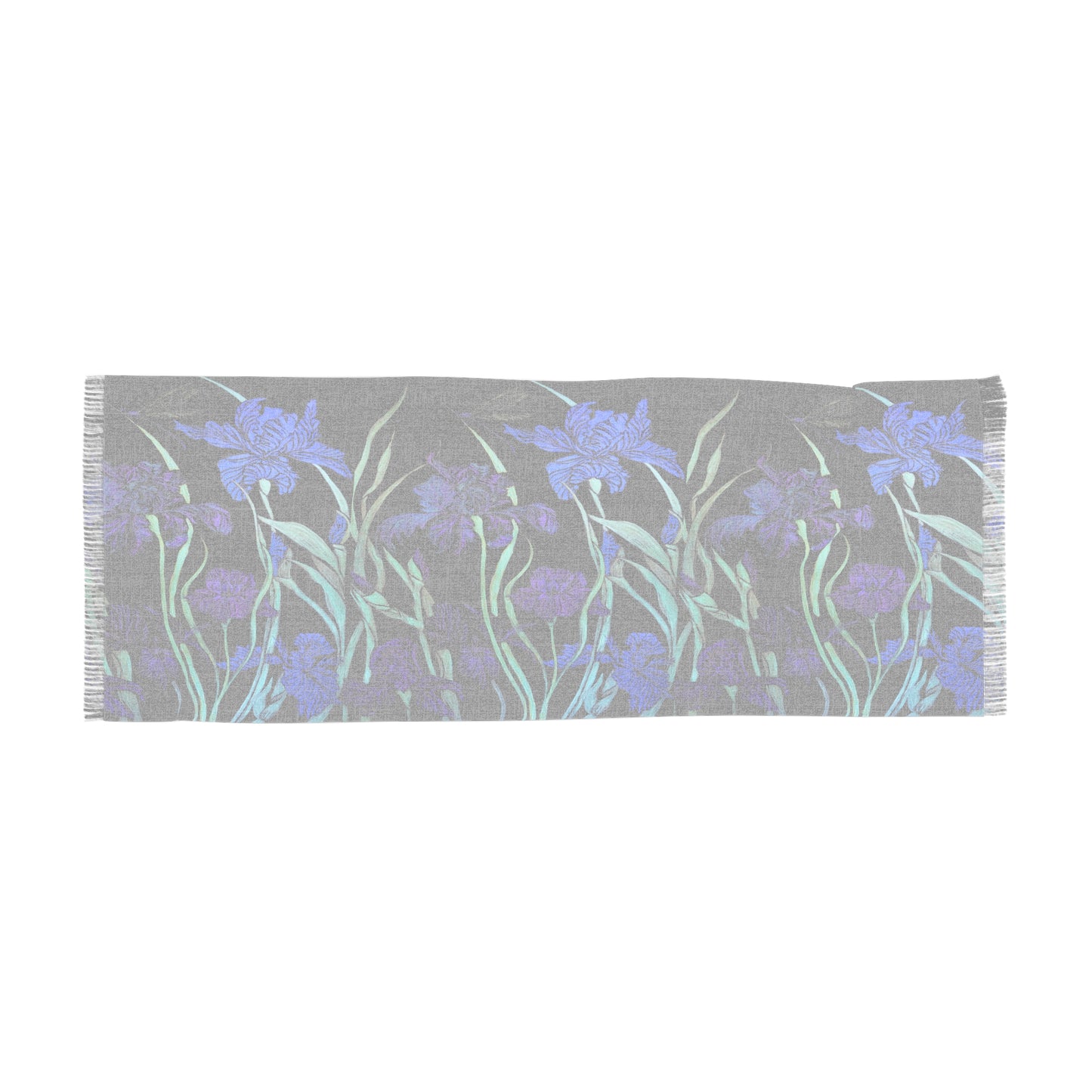 Hand Painted Scarf-Night Irises