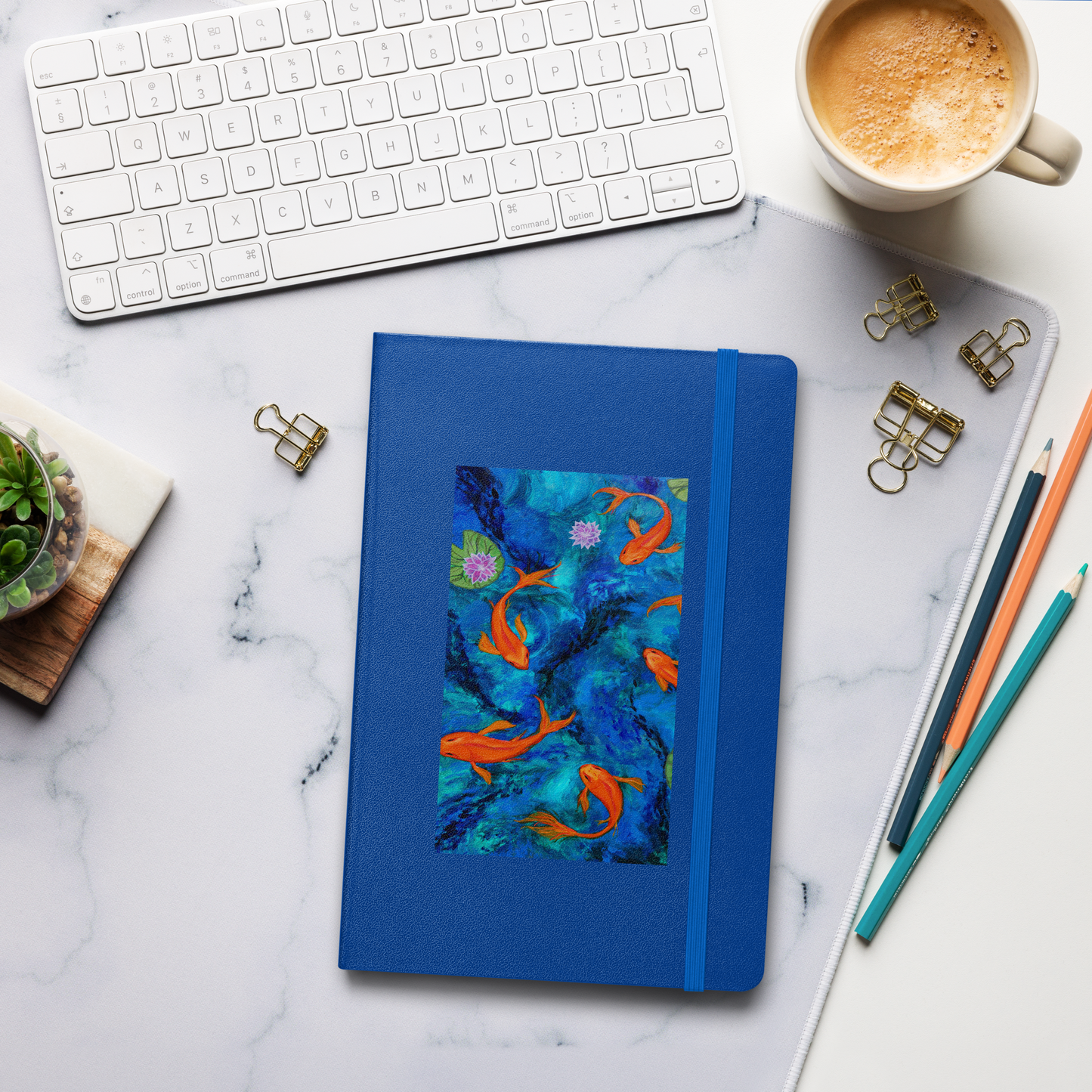 Hardcover bound notebook-Dancing Koi