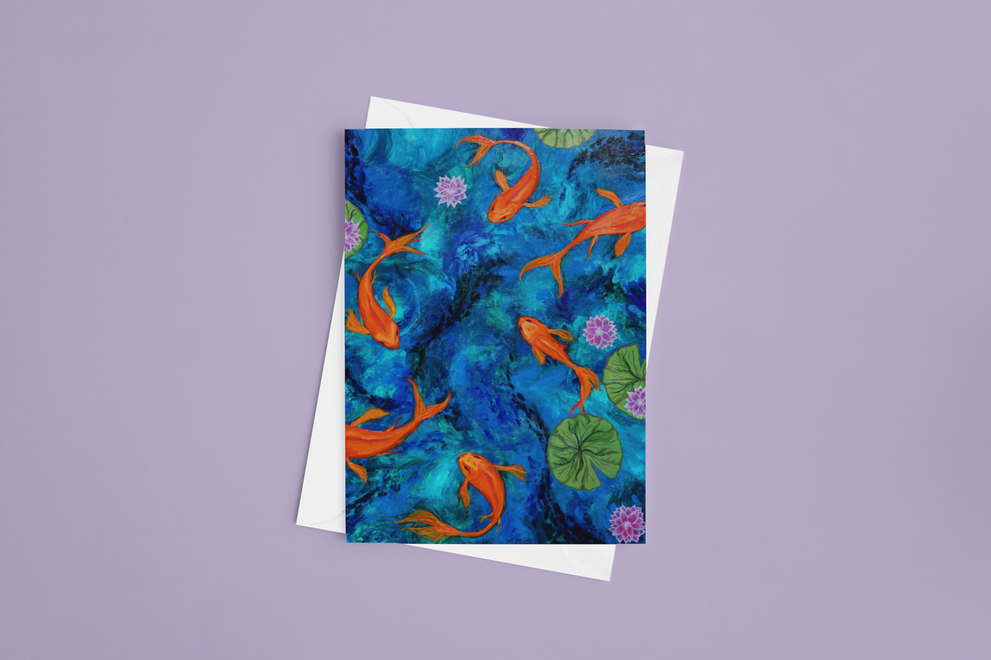 Greeting Cards-Dancing Koi