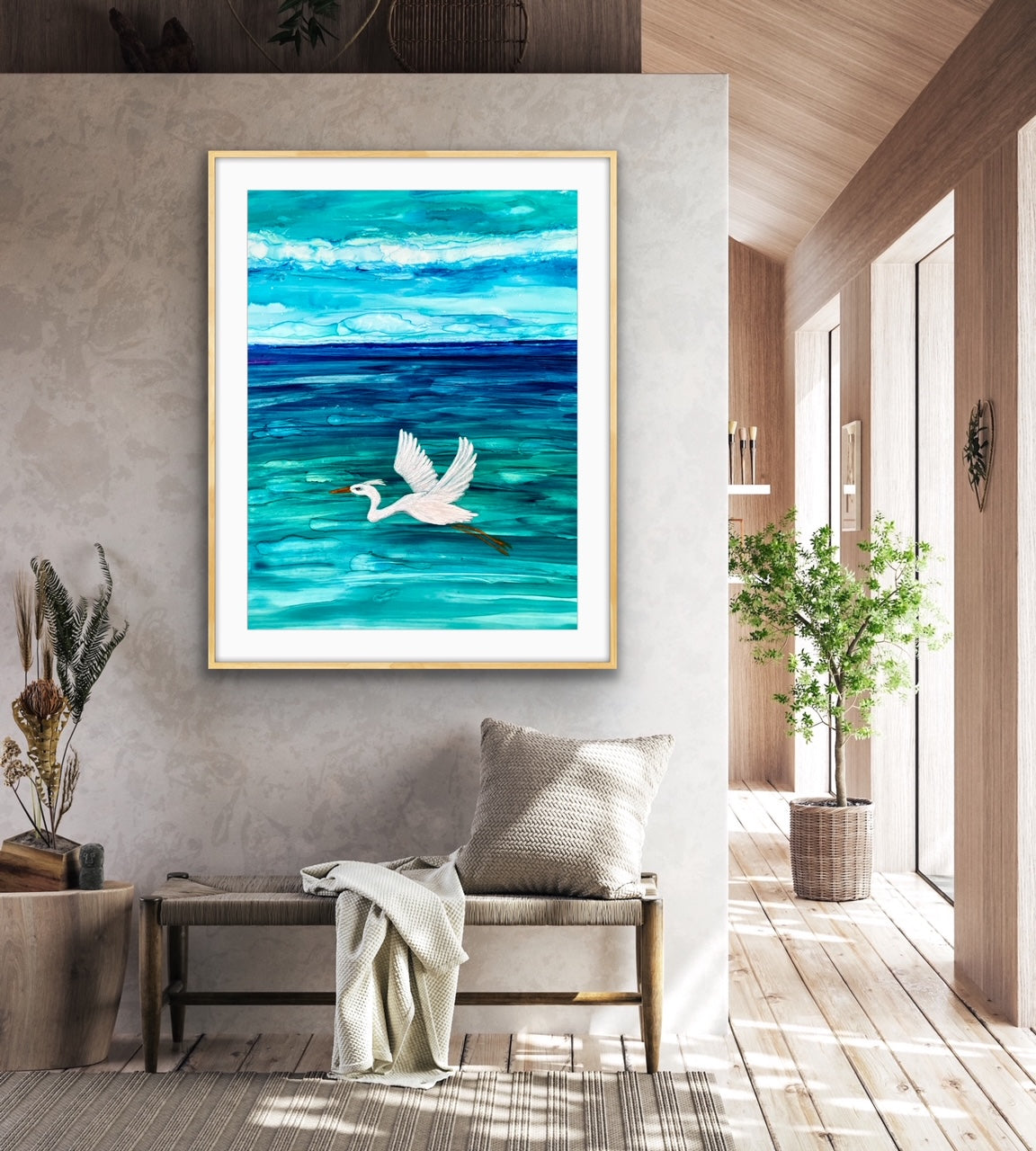 Great White Heron Original Painting
