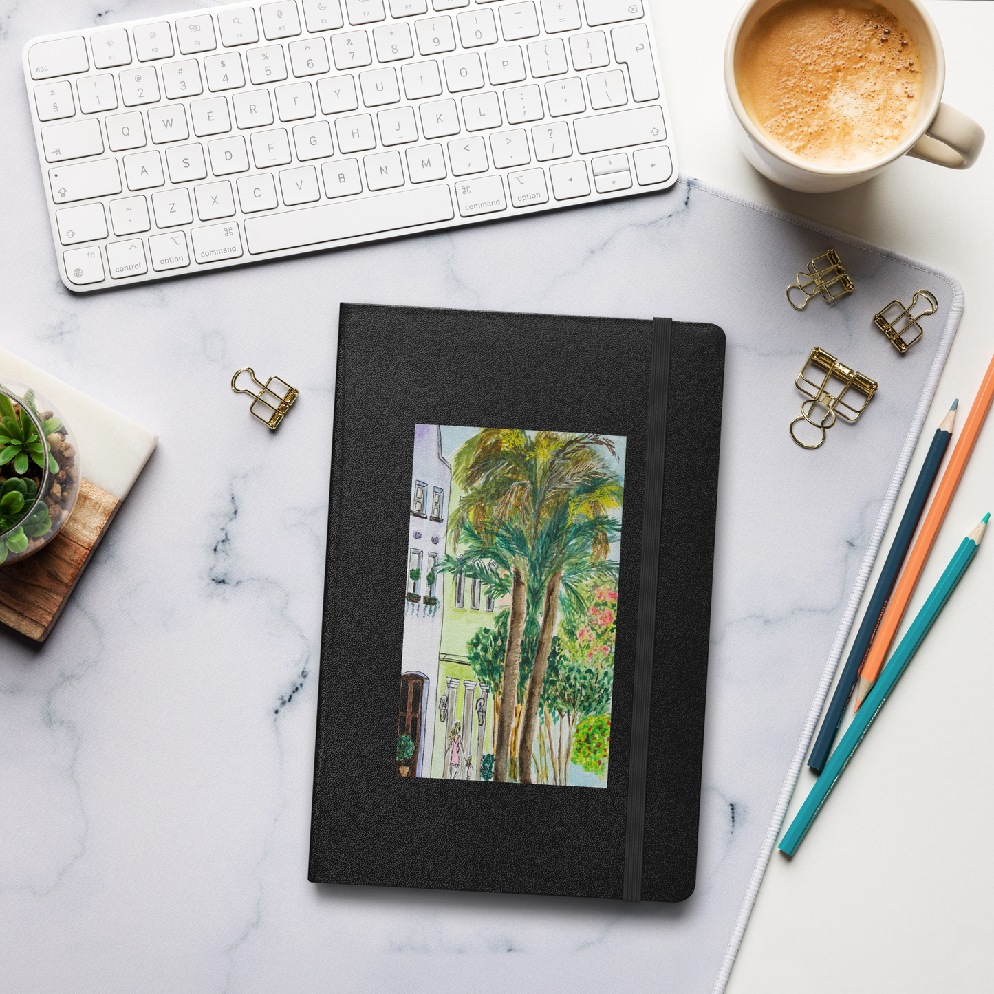 Hardcover bound notebook-Rainbow Row Charleston