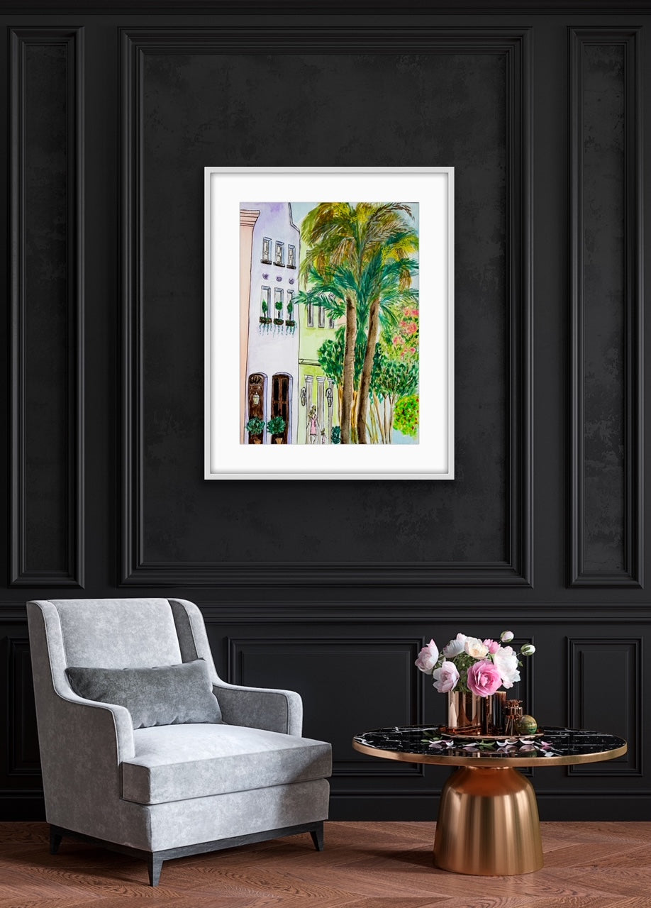 Rainbow Row Charleston-Original Painting