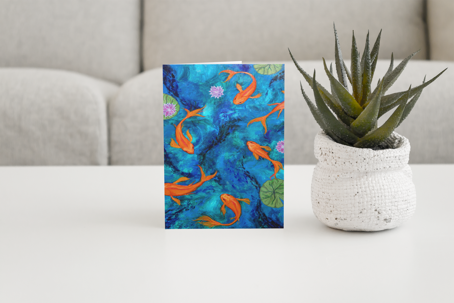 Greeting Cards-Dancing Koi