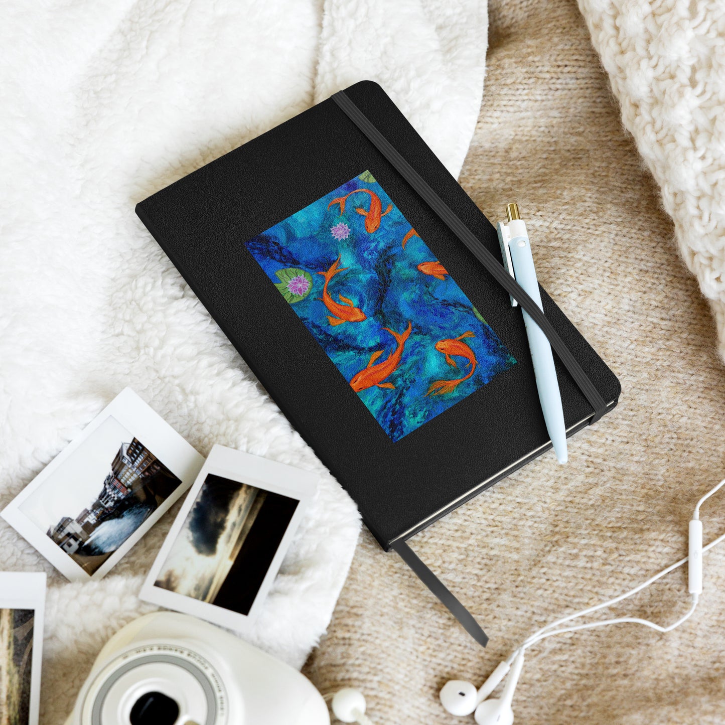 Hardcover bound notebook-Dancing Koi