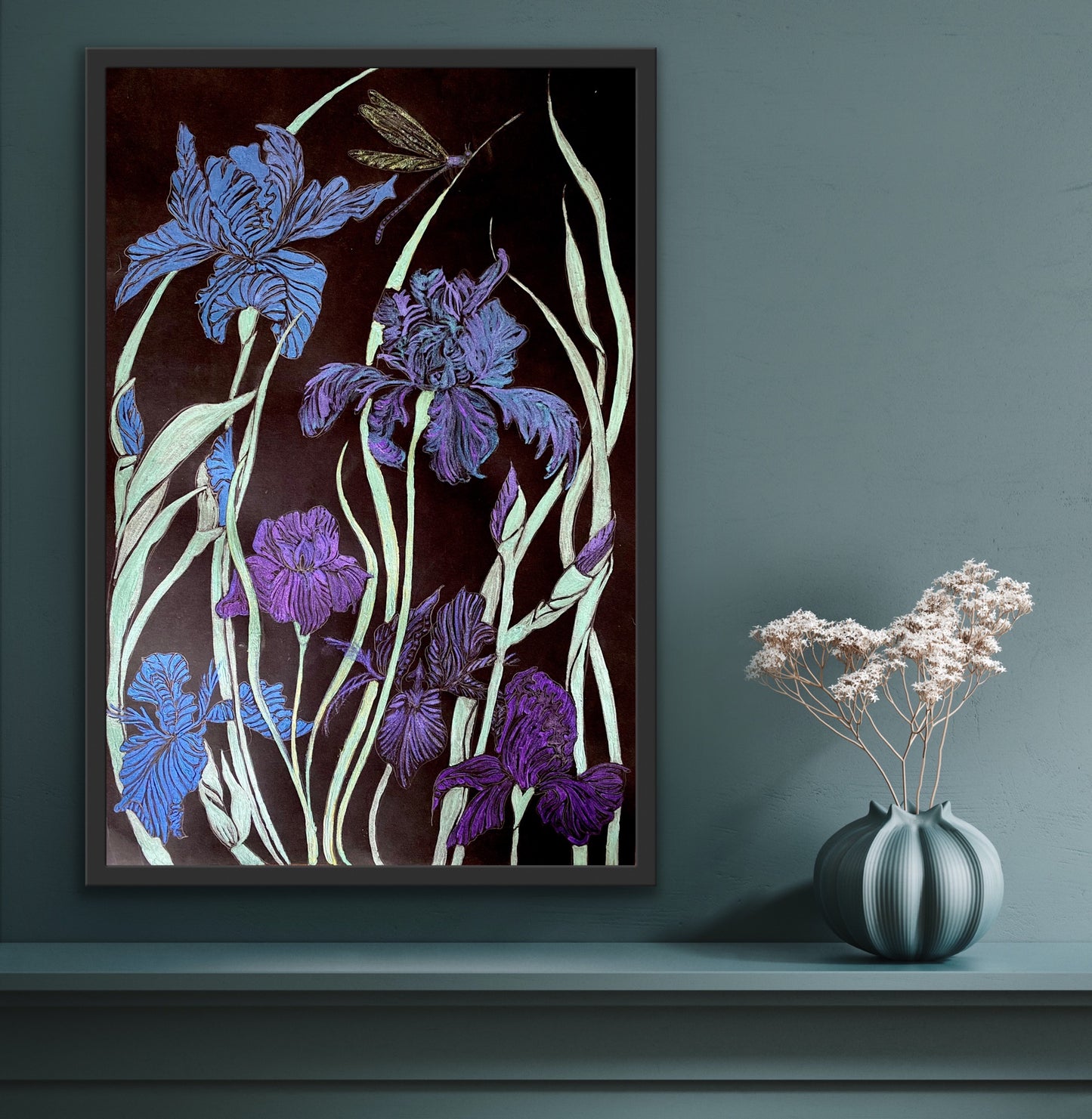 Purple Iris Original Painting-SOLD