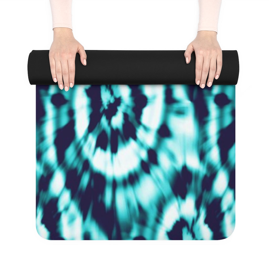 Rubber Yoga Mat-Aqua Tie-Dye