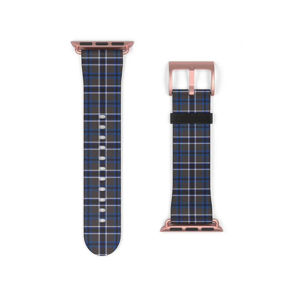 Grey Blue Tartan plaid Apple Watch Band-Accessories-TaraHuntDesigns