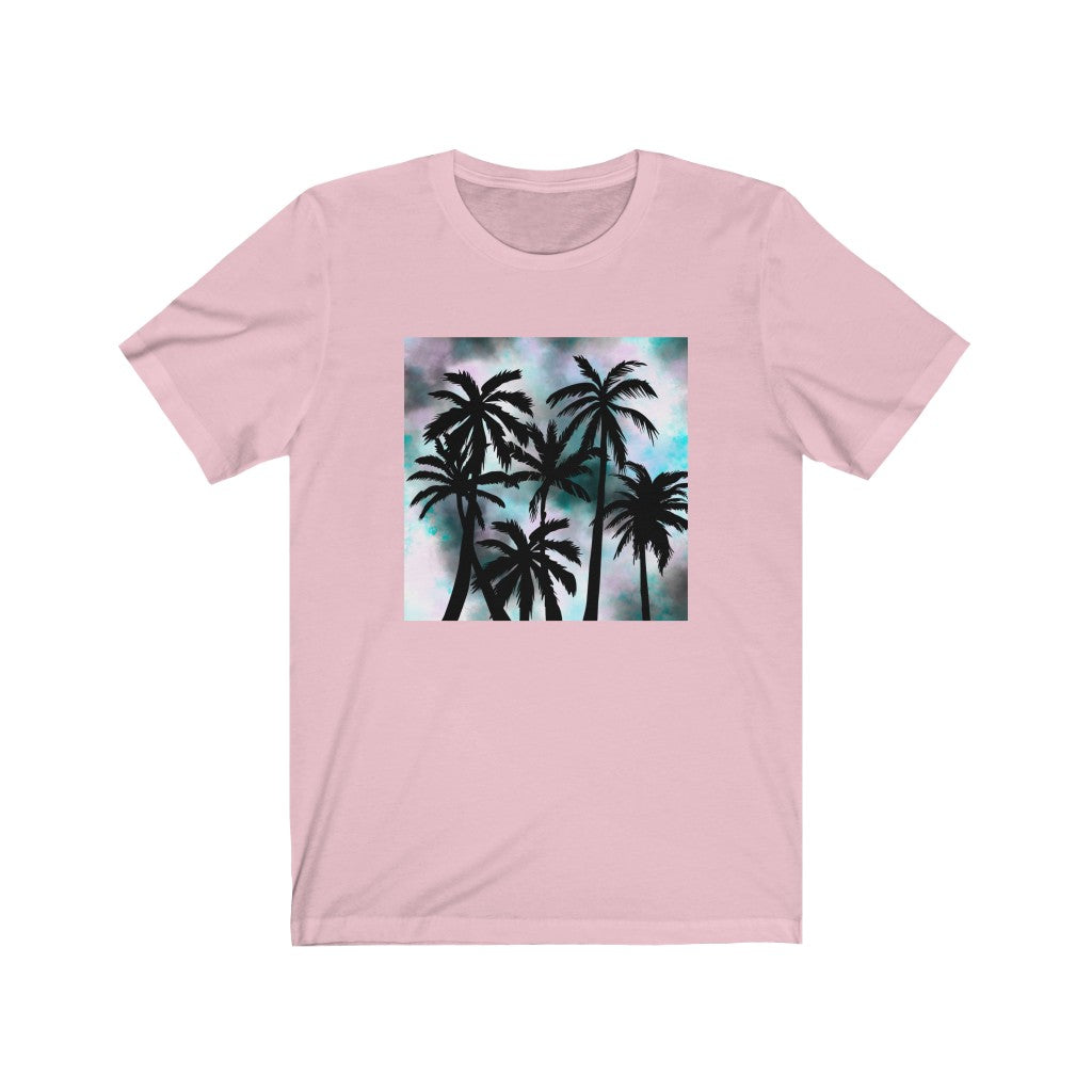 Ladies Jersey Short Sleeve Tee-Tie Dye Palm