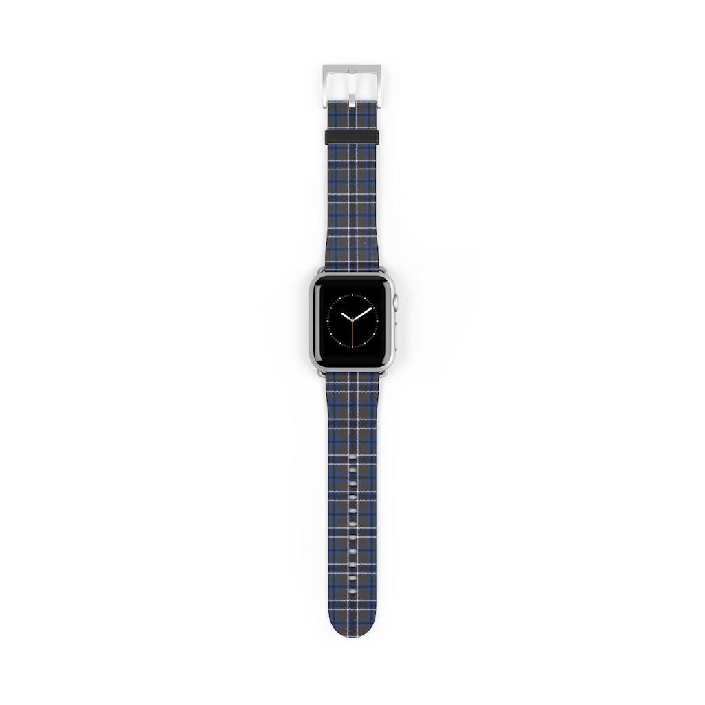 Grey Blue Tartan plaid Apple Watch Band-Accessories-TaraHuntDesigns