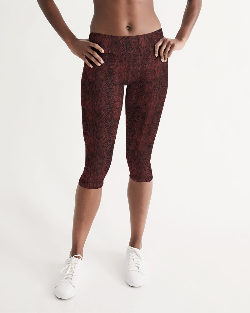 Red Snake Women's Mid-Rise Capri