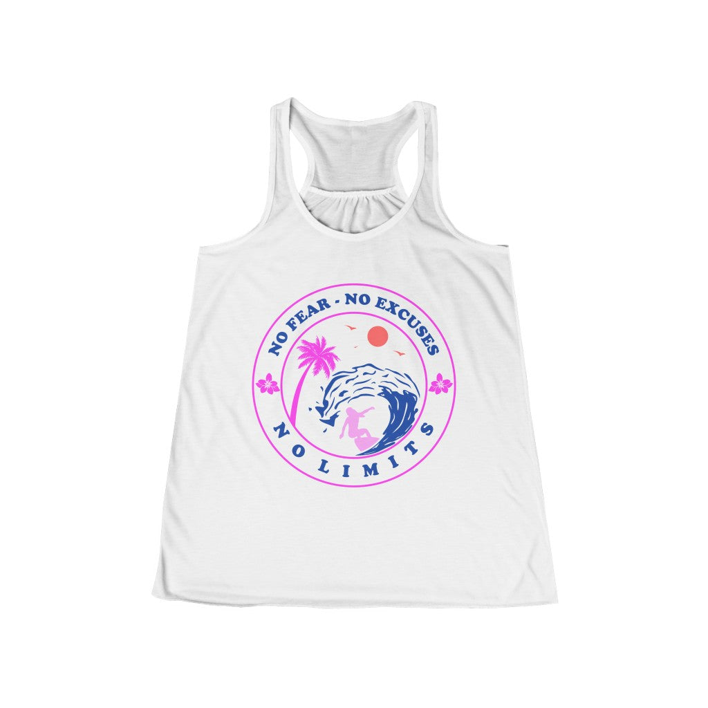 Women's Flowy Racerback Tank-No Limits No Excuses