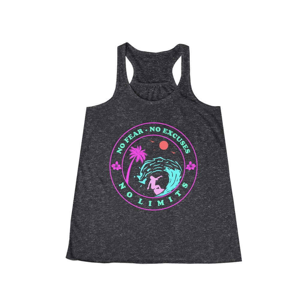 Women's Flowy Racerback Tank-No Limits No Excuses