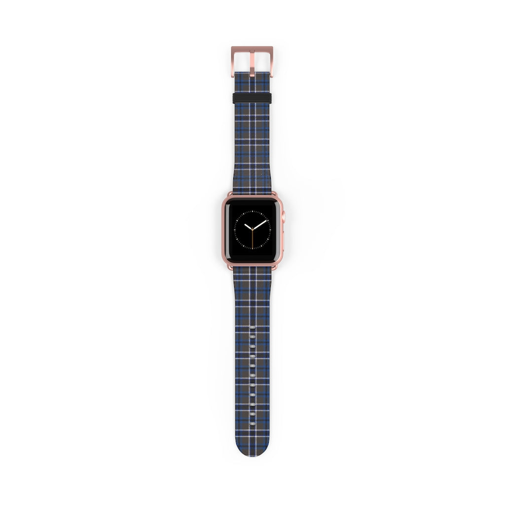 Grey Blue Tartan plaid Apple Watch Band-Accessories-TaraHuntDesigns