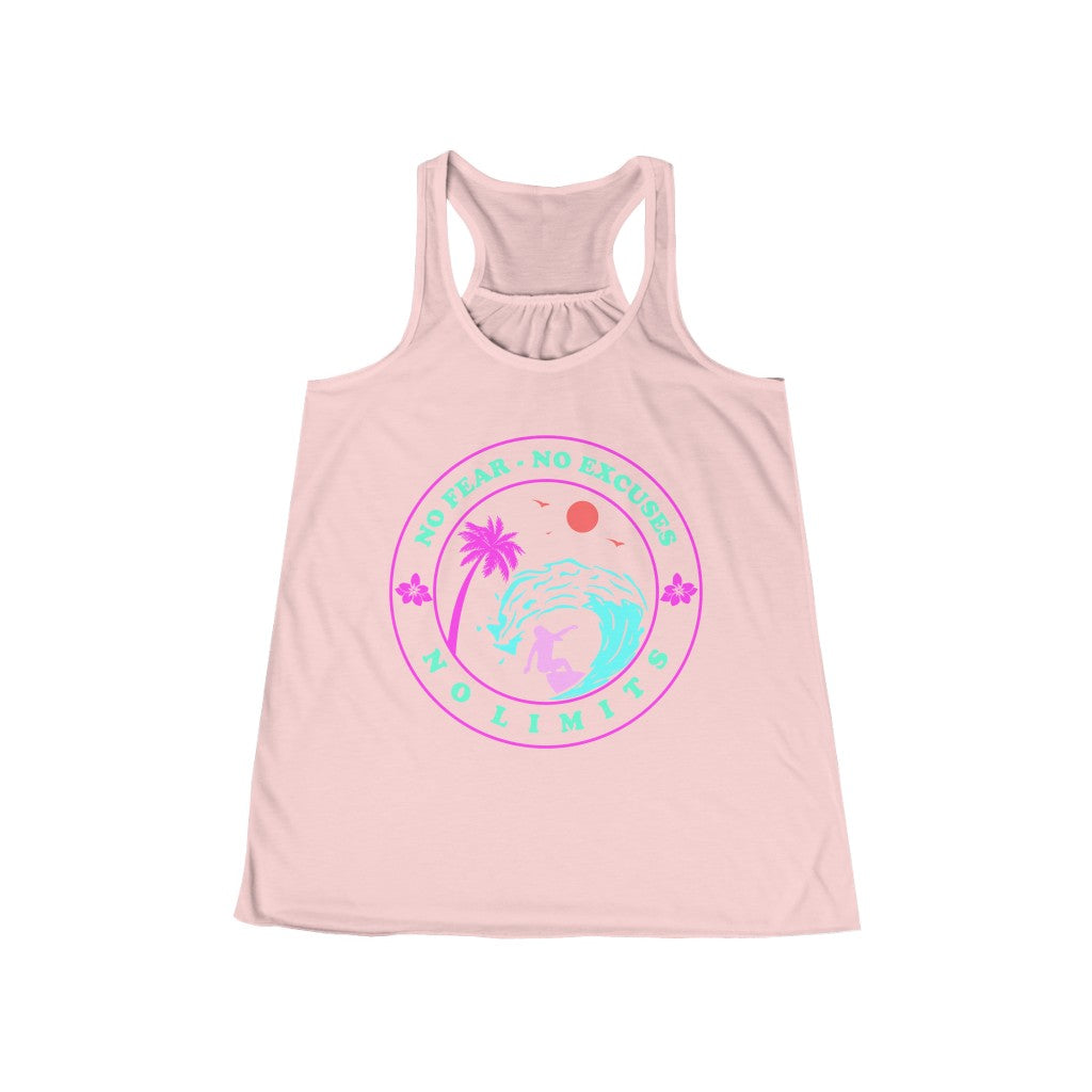 Women's Flowy Racerback Tank-No Limits No Excuses
