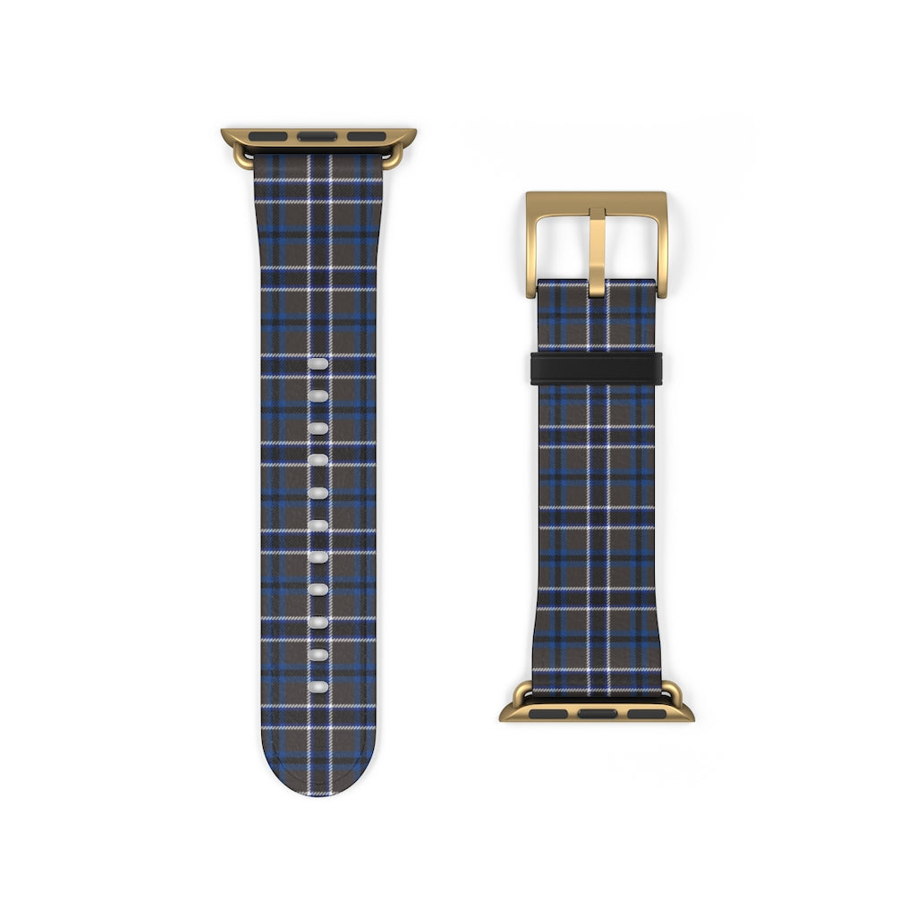 Grey Blue Tartan plaid Apple Watch Band-Accessories-TaraHuntDesigns