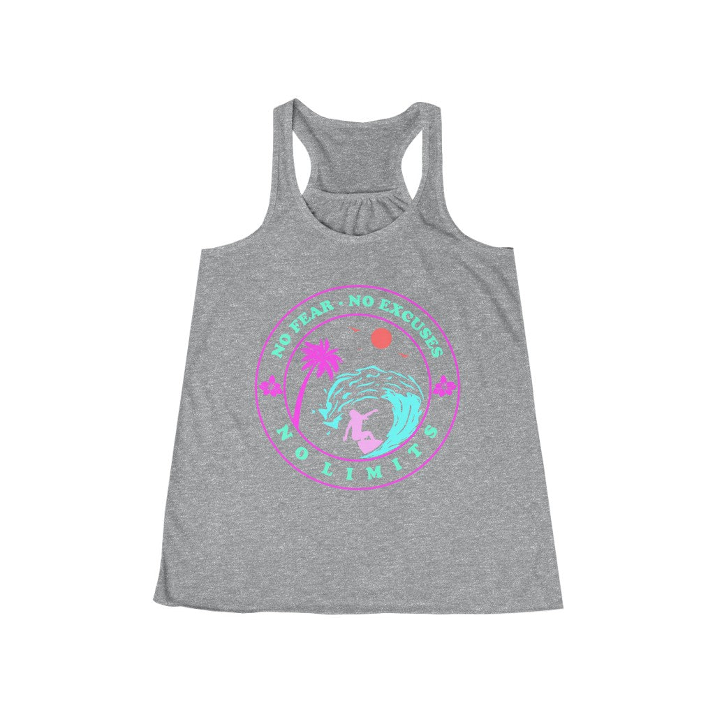 Women's Flowy Racerback Tank-No Limits No Excuses