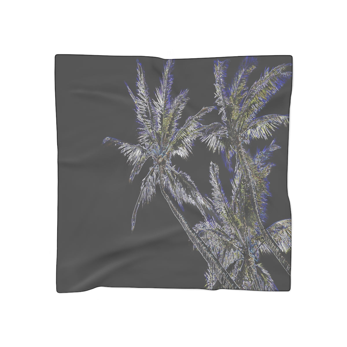 Poly Scarf-Black Palm
