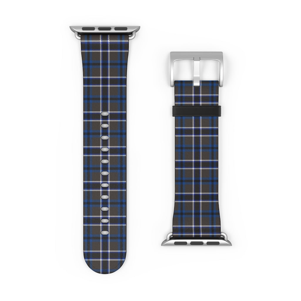Grey Blue Tartan plaid Apple Watch Band-Accessories-TaraHuntDesigns