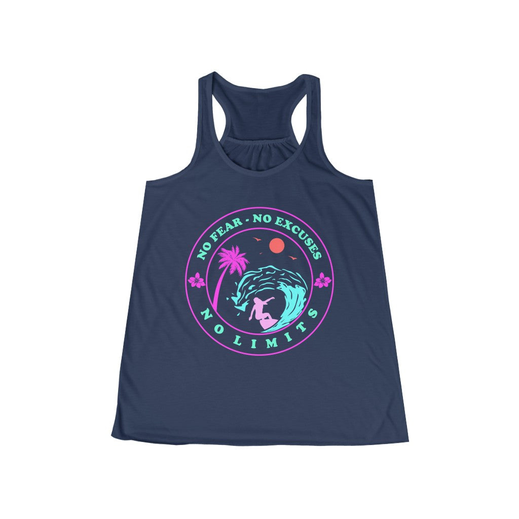 Women's Flowy Racerback Tank-No Limits No Excuses