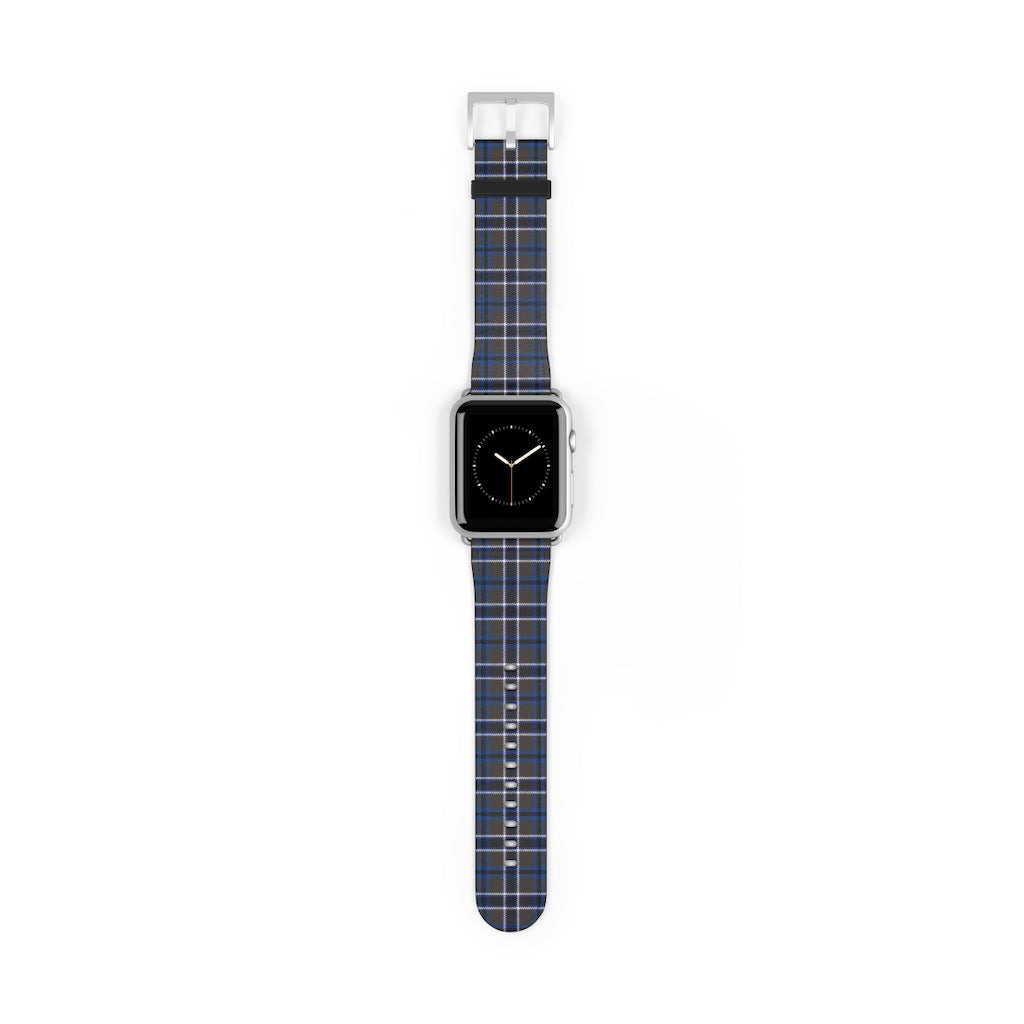 Grey Blue Tartan plaid Apple Watch Band-Accessories-TaraHuntDesigns