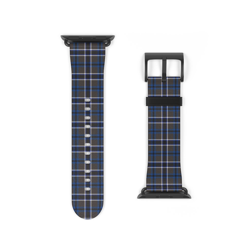 Grey Blue Tartan plaid Apple Watch Band-Accessories-TaraHuntDesigns