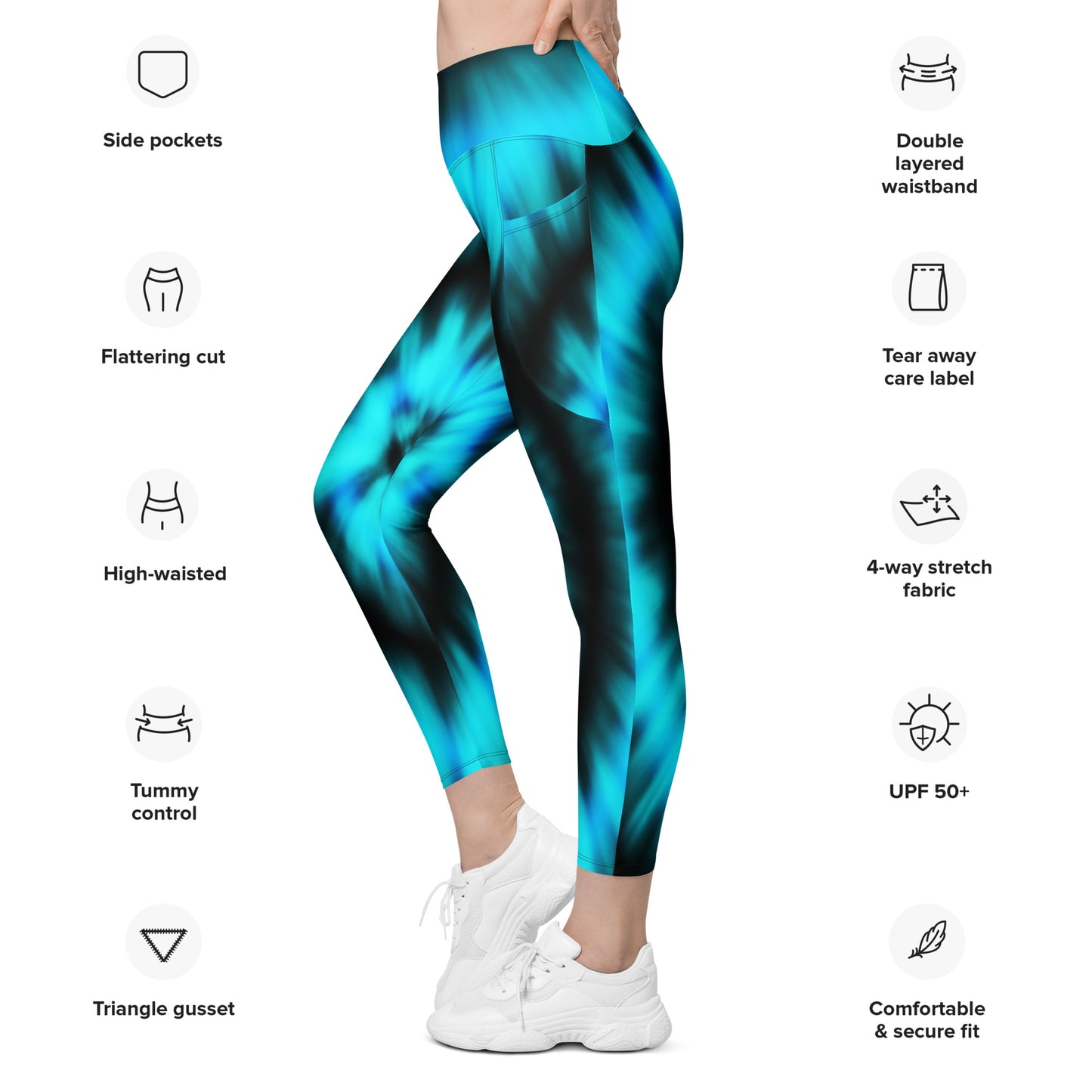 Side pocket leggings-Aurora Borealis