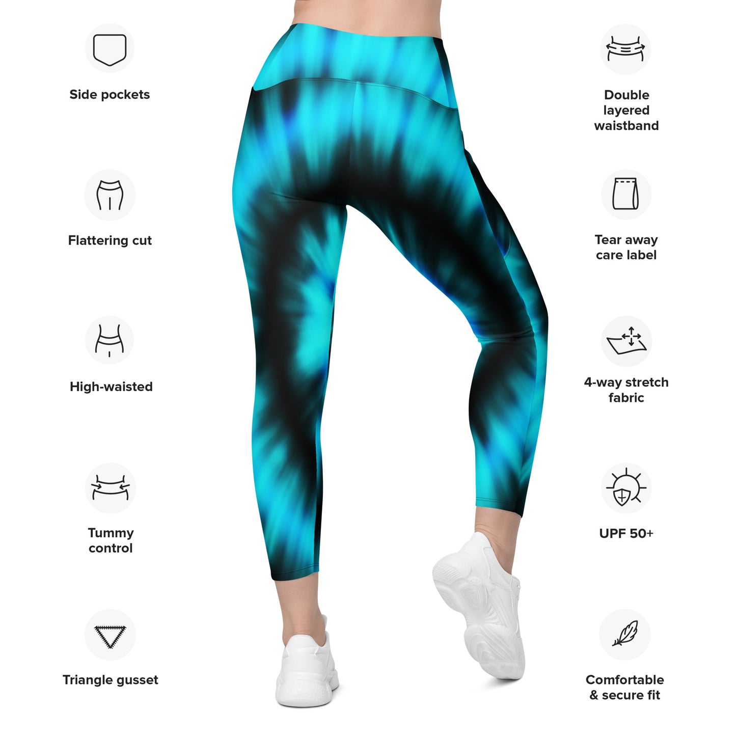 Side pocket leggings-Aurora Borealis