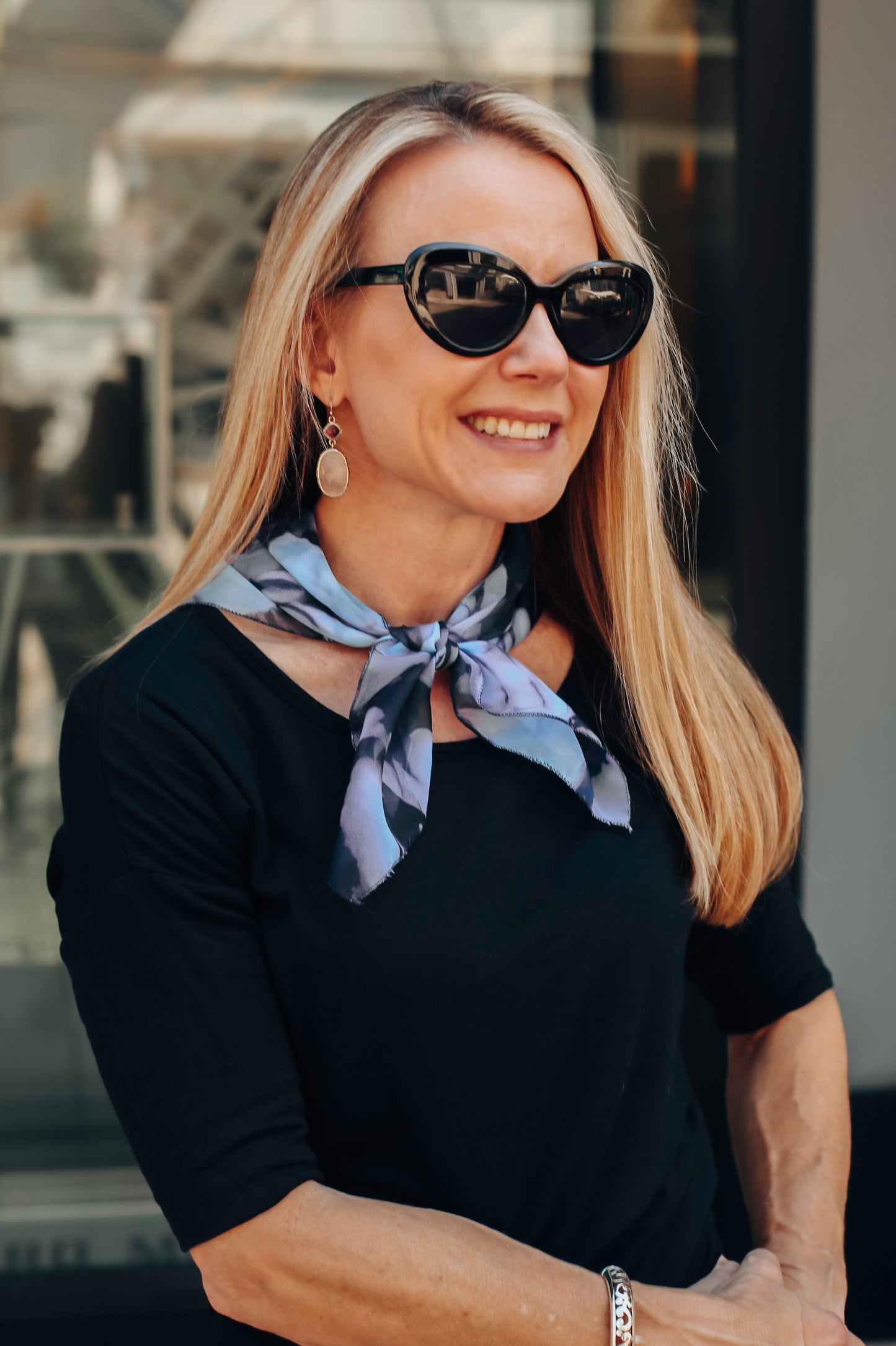 Poly Scarf-Hydrangea