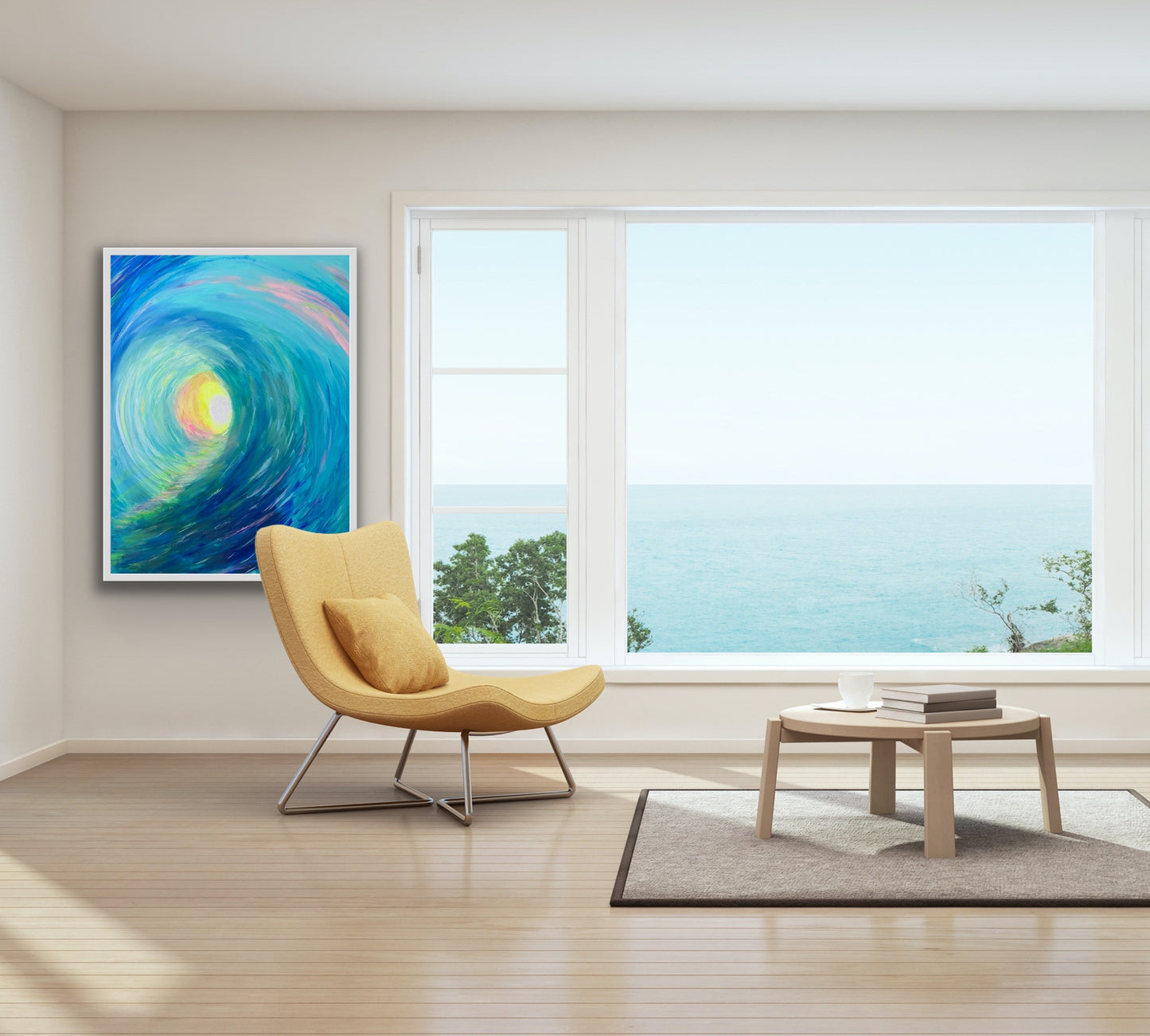 Glossy Metal print-Blue Wave