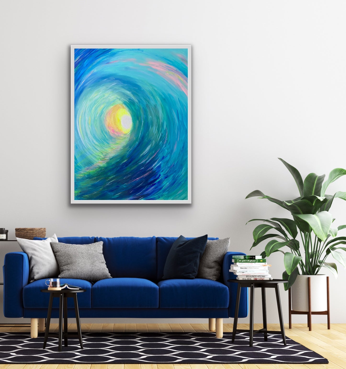 Glossy Metal print-Blue Wave