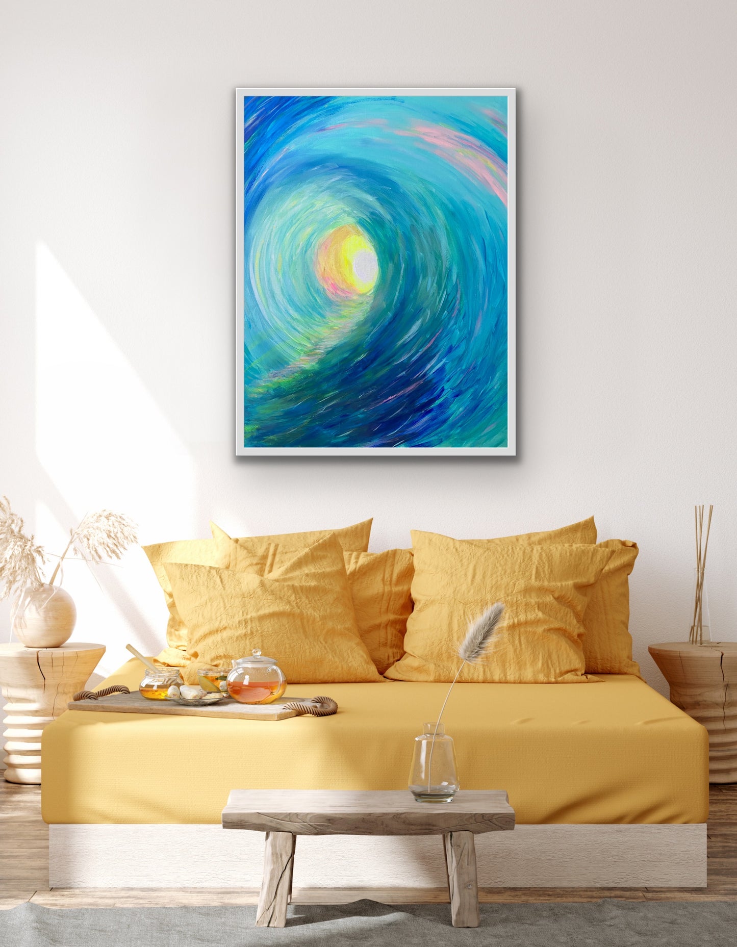 Glossy Metal print-Blue Wave
