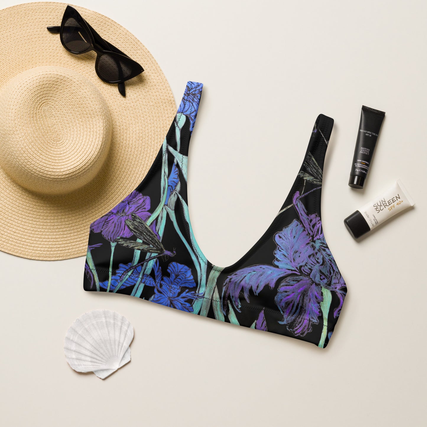 Bikini Top-Night Irises