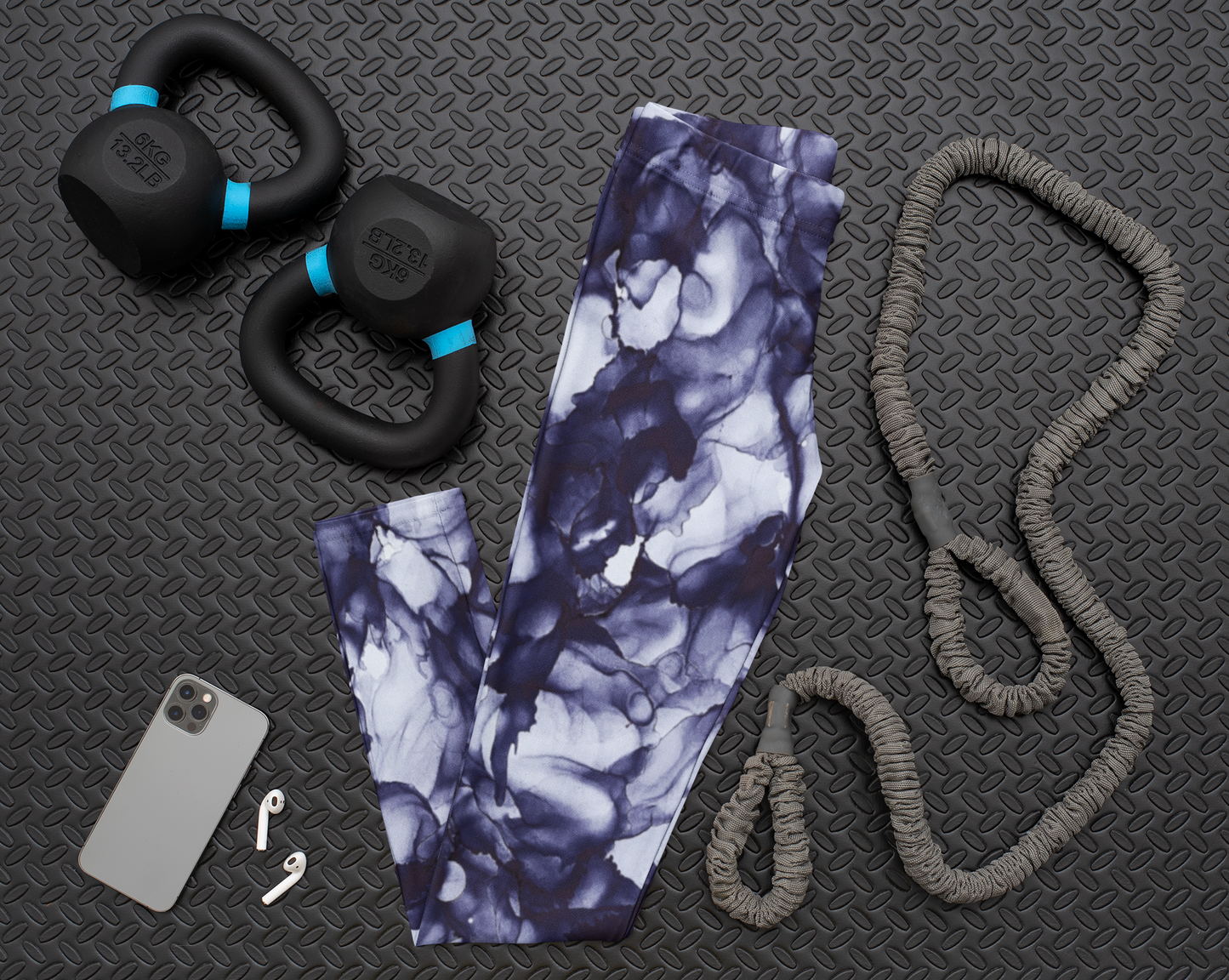 Side-Pocket Leggings-Blue Ink