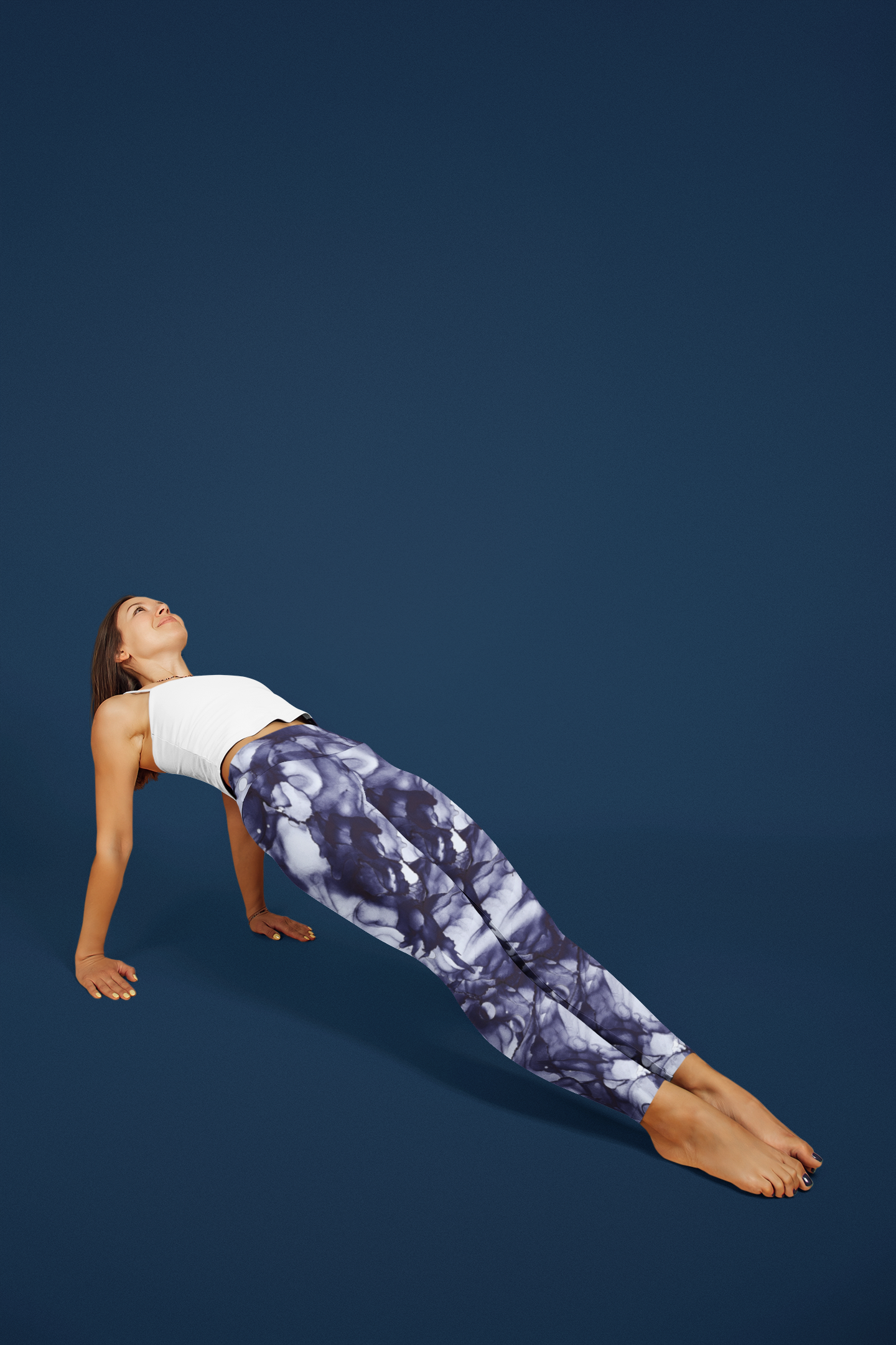 Ladies Capri Leggings-Blue Ink