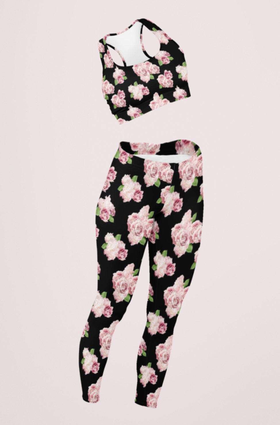 Yoga Capri Leggings-Spring Roses