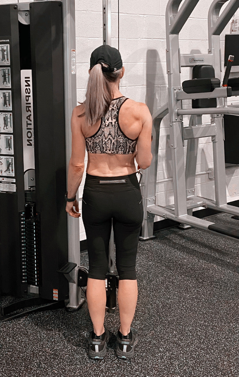 Ladies Sports Bra-Pink Snake