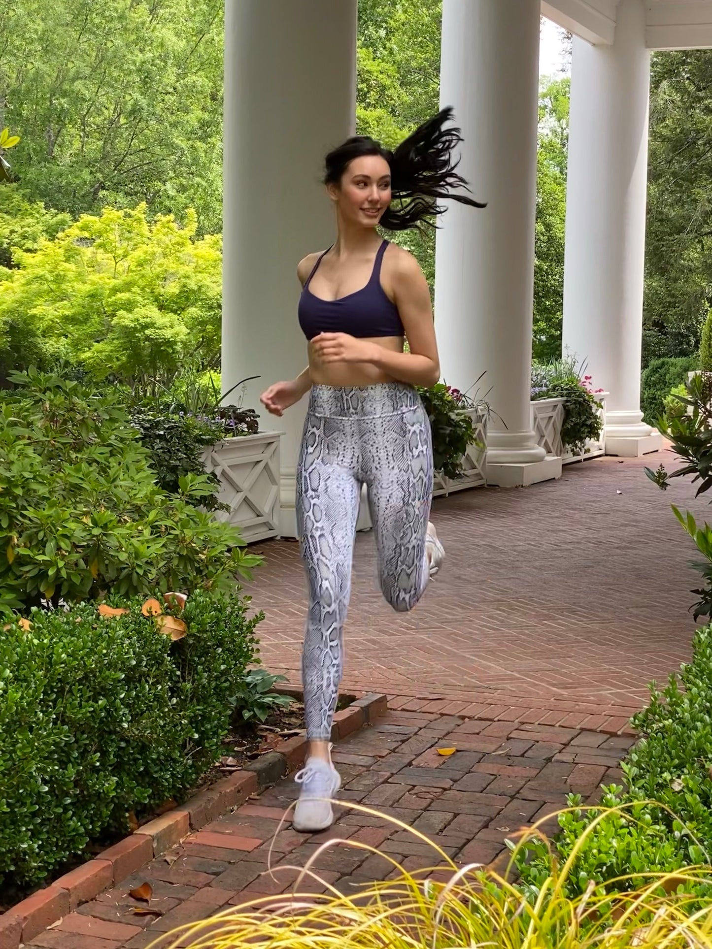 HIgh Waist Yoga Leggings-Natural Snake