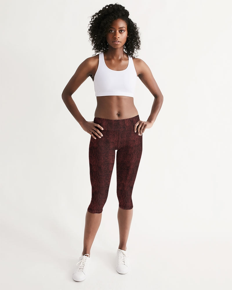Red Snake Women's Mid-Rise Capri