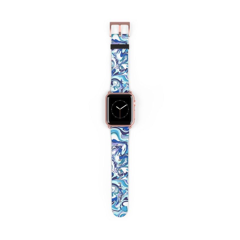 Acrylic Pour Blue Watch Band-Accessories-TaraHuntDesigns