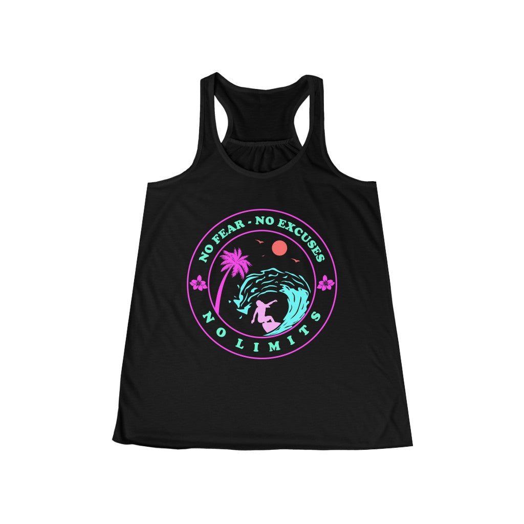 Women's Flowy Racerback Tank-No Limits No Excuses