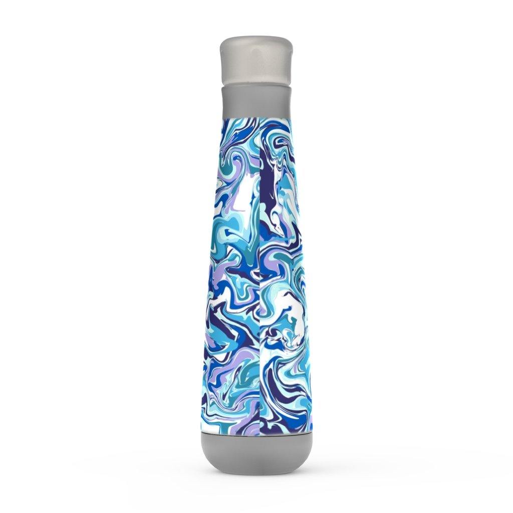 Acrylic Pour Blue Peristyle Water Bottle-TaraHuntDesigns