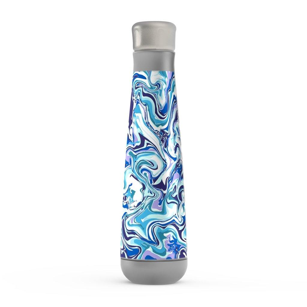 Acrylic Pour Blue Peristyle Water Bottle-TaraHuntDesigns