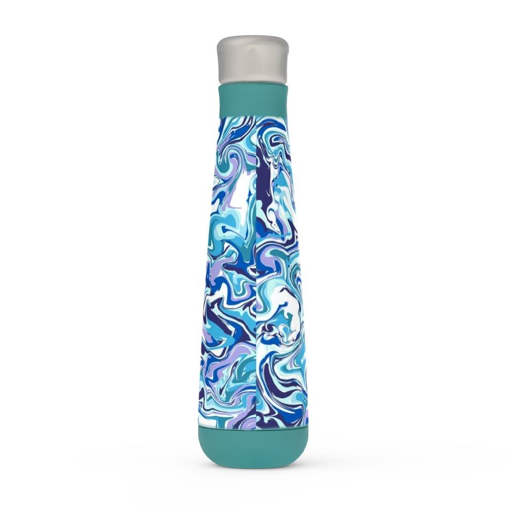 Acrylic Pour Blue Peristyle Water Bottle-TaraHuntDesigns