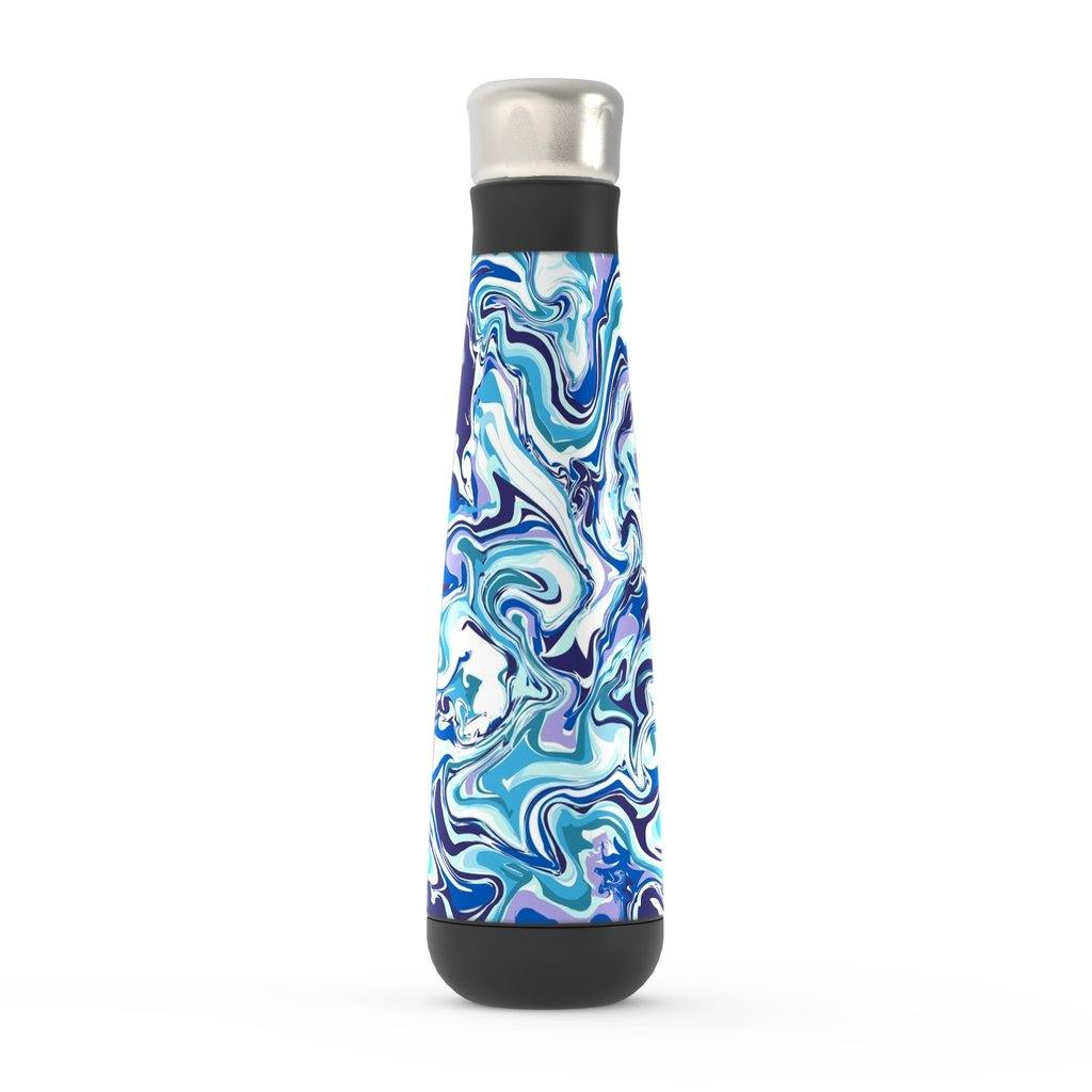Acrylic Pour Blue Peristyle Water Bottle-TaraHuntDesigns