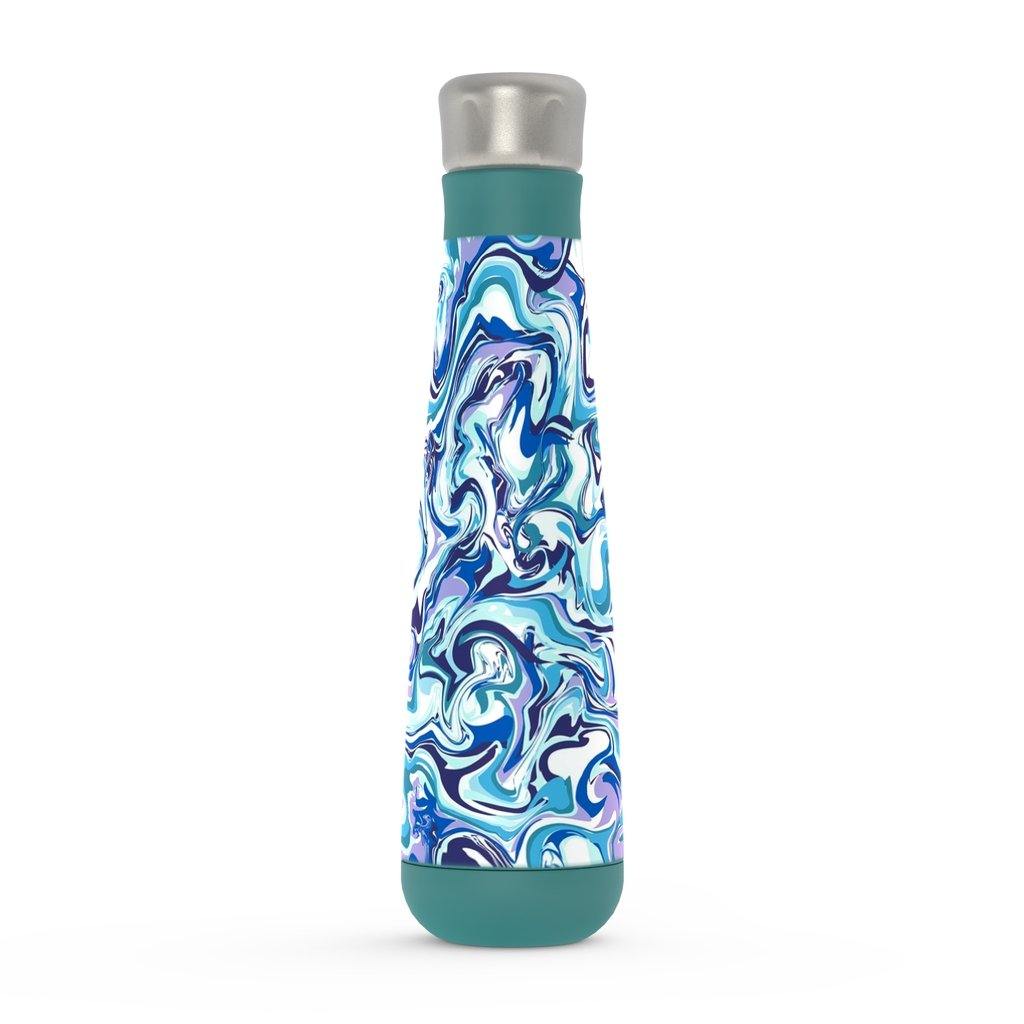 Acrylic Pour Blue Peristyle Water Bottle-TaraHuntDesigns