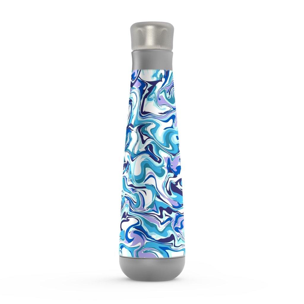 Acrylic Pour Blue Peristyle Water Bottle-TaraHuntDesigns