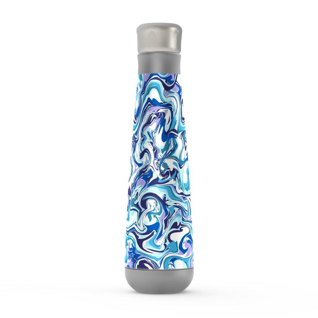 Acrylic Pour Blue Peristyle Water Bottle-TaraHuntDesigns
