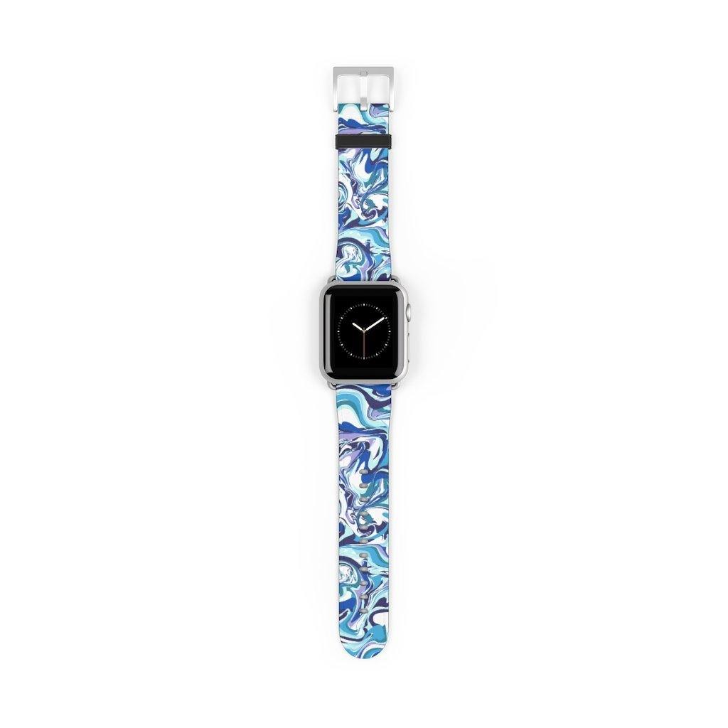 Acrylic Pour Blue Watch Band-Accessories-TaraHuntDesigns