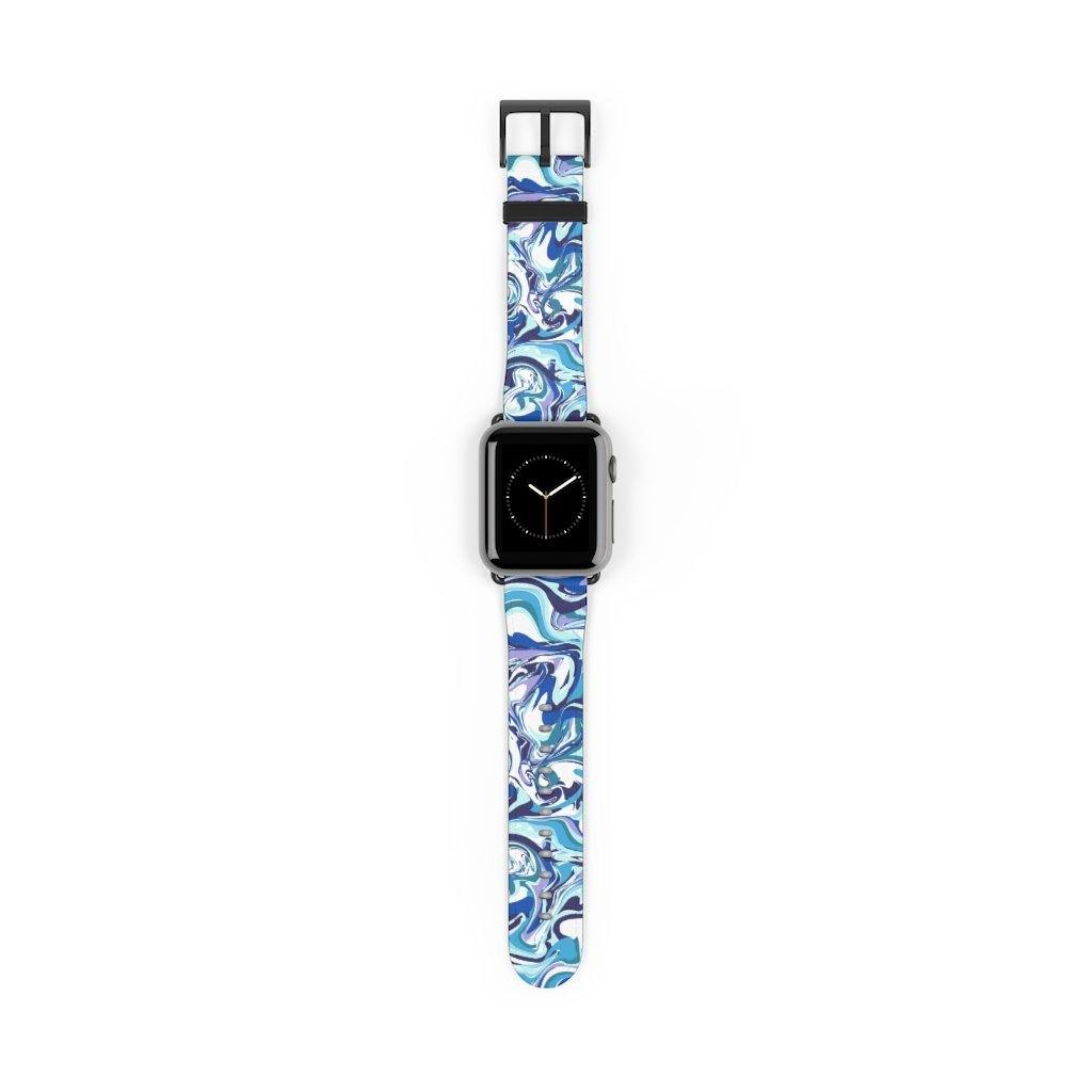 Acrylic Pour Blue Watch Band-Accessories-TaraHuntDesigns